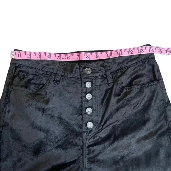 7 For All Mankind Women’s High Waisted Ankle Skinny Black Velvet Pants size 29 - Picture 9 of 16
